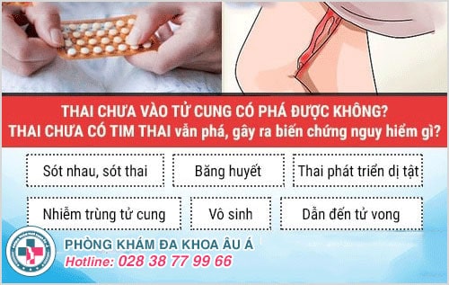 thai chưa vào tử cung có phá được không